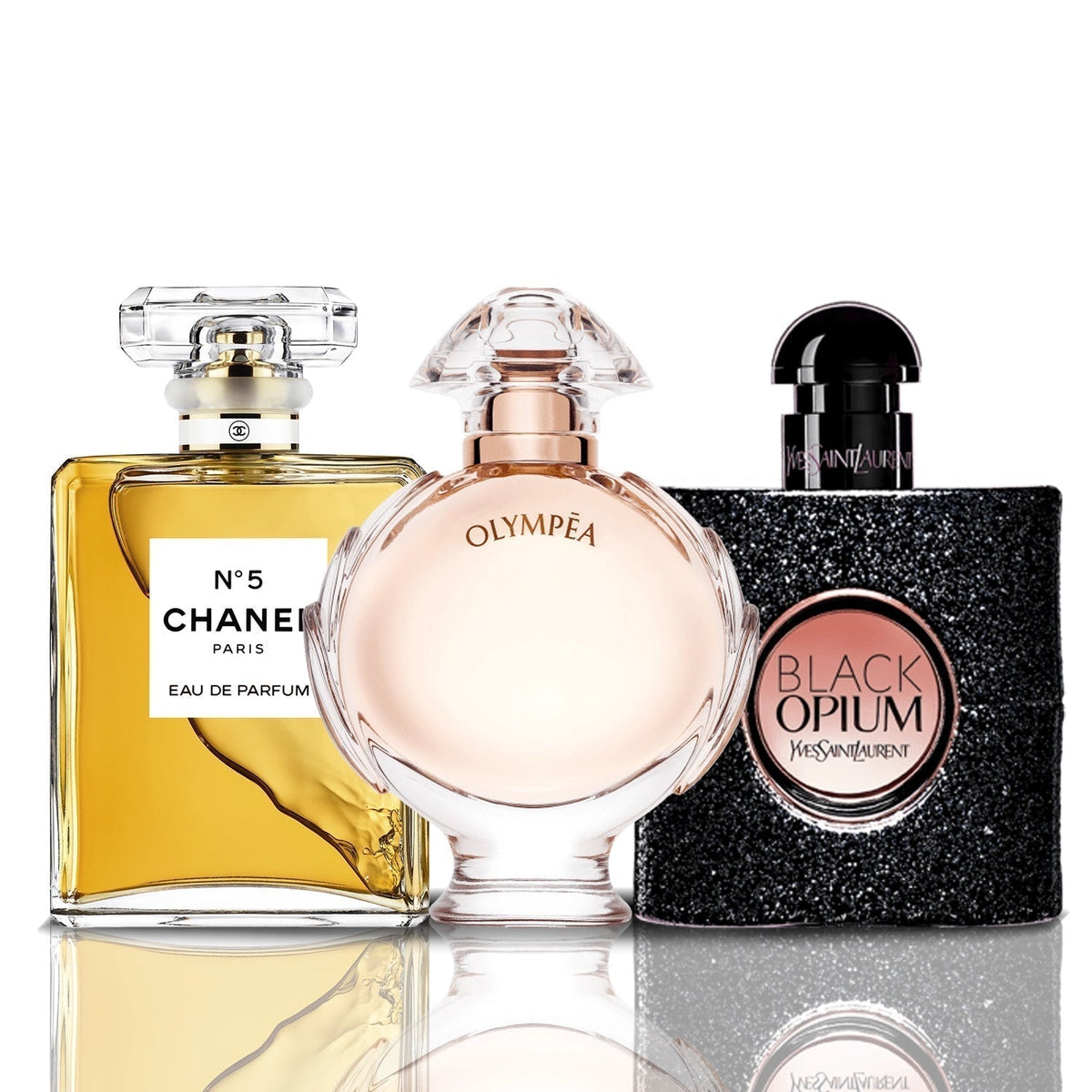 Комплект от 3 парфюма | Black Opium + Chanel N°5 + Olympea 100 ml